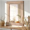 HLFMVWE Specchio da Parete in Legno Stile Rustico e Vintage, Specchio Rettangolare in Stile Casa di Campagna, Specchio Appeso Antico per Bagno, Camera da Letto, Soggiorno, Ingresso