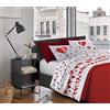 Il Gruppone Passione Casa IlGruppone Completo Letto Stampato Made in Italy 100% Cotone Set Lenzuolo sopra sotto Federe - Mongolfiera Rosso - Una Piazza e Mezza