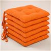 Generico Set 6 cuscini sedia con laccetto 40x40 Morbidone 4 punti Arancione | 4 Punti, Cuscini per sedia, Cuscini con laccetti