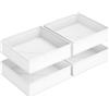 DIMJ Organizer Armadio Cassetti Intimo - Divisori Per Biancheria in Tessuto | Set di 4 Scatola di Immagazzinaggio Pieghevole, Scatole per Armadio Per Reggiseni, Calze, Fazzoletti e Cravatte, Bianco