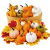 Hudiepan 86 Pezzi Mini Zucche Finte Decorative, Ringraziamento Zucche Artificiali Set, Zucche Artificiali per Autunno, Mini Zucche Artificiale Simulazione Ghiande, Autunno Decorazioni per Ringraziamento