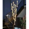 kaixunl Lampadario a 12 luci Lampadari dimmerabili a LED per ingresso Lampada a sospensione a soffitto con montaggio a incasso Lampadari in cristallo per soggiorno Oro