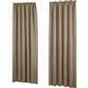Deconovo Tende Oscuranti Camera da Letto Termiche Isolanti Moderne Tinta Unita Coprente con Nastro per Finestre Interni 140x290 CM Taupe 2 Pezzi