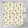AIBIIN 180x180cm Girasole Tenda da Doccia Estate Giallo Floreale Casa Vasche Da Bagno Tenda Decorazione Set 12 Ganci