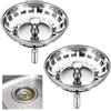 XRYIMYI Sifone per Lavabo 2 Pezzi (82mm), Tappo Lavabo in Acciaio Inossidabile con Filtro, Accessori per Cucina, Filtro per Lavabo, Tappo per Lavandino