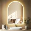 Litglobe Specchio Bagno con Luce LED 75x50cm,Specchio da Parete,Specchiera Bagno LED con 3 Temperature Colore e Dimmerabile,Antiappannamento,Interruttore Touch,Funzione Memoria,Verticale/Orizzontale