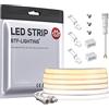 BTF-LIGHTING Striscia LED FCOB COB CCT IP67 Impermeabile 24V 5m 640LEDs/m | Flessibile Strisce Nastro Nastri LED 3000K-6000K Bianco Regolabile CRI90+ 10mm per Cucina Soggiorno Bar Feste (Solo striscia)