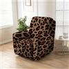 Odot Leopardato 1 Posto Copripoltrona Relax Reclinabile, Universale Antiscivolo Elasticizzato Elettrica Copripoltrona, Copri Poltrona Relax Lavabile, per Poltrona Reclinabile (Marrone Scuro,1 posto)