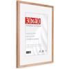 HIMEETIME® 1x Cornice Foto in Legno Quercia 30x40 cm，Passepartout 21x30cm,Cornice 30x40 con Vetro artificiale infrangibile- Cornice per Grande Quadro,Poster-Solo esposizione da parete