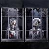 QIZHIQIAMY Tende Halloween Decorazioni 2 Pezzi 80x120cm Horror Fantasma Finestre per Halloween Interne, Esterne Casa, Finestre, Porta Decorazioni (A)