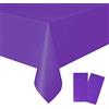 POPOYU 2 tovaglie rettangolari in plastica per matrimoni, picnic, Halloween, feste di compleanno, 137 x 274 cm, colore: viola