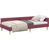 vidaXL Cornice del Letto ad Angolo Rosso Vino 80 x 200 cm Tessuto