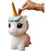 Generic Salvadanaio a forma di unicorno con corno dorato, criniera e coda, regalo