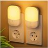 Suright Set di 2 Luci Notturne a LED con Sensore Crepuscolare per Presa 3000K