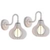 CSDM.AI Lampada da Parete Vintage Bianca, Moderna retrò Industriale Applique da Parete in Metallo Ferro Battuto Lampade per Salotti, Corridoi, Ristoranti, Bianco,2packs,S