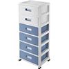 Royyalpa Cassettiera in plastica con ruote, contenitore arrotolabile con cassetti, cassetti in plastica, carrello con cassetti, per camera da letto, soggiorno, studio, ufficio o locali commerciali
