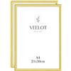 Veelot® 2x Cornice per Foto DIN A4 21x29.7cm,Alluminio Metallo,dorato,Cornice per 21 x30cm,Disegni per Bambini,certificati di documenti e diplomi,Montaggio a parete o esposizione da tavolo