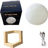 Tanant Lampada Luna 8cm Lampada Luna per Adulti 3D Magica Palla a Globo per lo Spazio Decorazioni 3 Colore Lampada da Comodino Regalo di San Valentino con Supporto in Legno Luce Notturna LED Touch Control