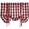 A.Monamour Tenda a Pacchetto Piccola in Cotone Lino Opaco a Quadri Rosso - Roman Shades per Finestra, Cucina, Bistrot, Caffè Con Mezza Mantovana a Pannello