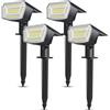 EXTRASTAR Faretti Solari da Esterno, 4 Pezzi 59 LED Luci Solare da Giardino, 4 Modalità Illuminazione Giardino Solare IP65 Impermeabile per Cortile, Patio, Alberi, Vialetto (6500K Bianco Freddo)