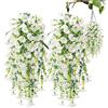 Dranng Confezione Da 2 Petunia Pianta Finta Cadente Petunia Appesa Piante Artificiali Da Balcone Fiori Finti Per Decorazioni Da 77 Cm Per Decorazioni Da Balcone, Matrimoni, Decorazioni Da Parete, Ecc