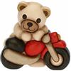 THUN, Bomboniera Teddy Motors su Moto in Ceramica Decorata a Mano, Linea Bomboniere, 6.1x3.7x5.8 cm h