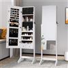 Dripex Armadietto portagioie con specchio, 2 in 1, bianco