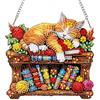 KEYIFA 5D Diamond Painting kit Completo, Gatto Sulla Libreria Pittura Diamante Ciondolo Fai da Te, Diamond Painting Cristalli Ornamento Appeso per Adatto a Adulti, Principianti, Decorazione Casa