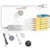 Keltorio Cabinet Lights - Striscia LED COB 6 in 1, dimmerabile, penetrante, touch e pulsante, per vetrine, vetrine, armadi, scaffali, cucina (bianco caldo, 3000 K, 1 m)