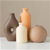 QBMYCN Set di 4 vasi in Ceramica,vasi in Ceramica per la Decorazione Domestica,Vaso Decorativo per Erba di Pampa e Fiori secchi,Decorazione per l'ingresso (Arancione,Marrone,Giallo terra,Beige A)