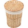 RUNROTOO Cesta Vimini Portabiancheria Intrecciata a Mano Coperchio, Grande Capacità per Casa e Locali, Elegante e Pratica