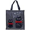 Or&My Shopper Borsa Donna in Plastica Busta Spesa Casual Universale Fantasia Gattini (Blu, Completo (Piccola+Media))
