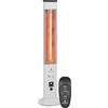 blumfeldt Heat Guru Plus - Radiatore di Calore in & out, 1200 Watt, Timer 9 Ore, Elemento Riscaldante al Carbonio, 3 Livelli, Alloggiamento con Lega di Alluminio Anodizzato, Bianco