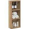 SKTQYQO Armadio Da Bagno A Parete Rovere Artigianale 20x10x50 Cm | Legno Ingegnerizzato, 2 Ripiani, Montaggio A Parete, Stoccaggio Elegante Per Bagno Piccolo