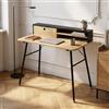[en.casa] Scrivania con Organizzatore 93x90x50 cm Nero/Effetto Rovere
