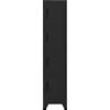 Qnhdfrt Armadietto Spogliatoio in Acciaio Nero con 4 Ante 38x45x180 cm | Mobiletto multiuso in metallo per ufficio, scuola e palestra con scomparti sicuri e porte ventilate.