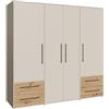 AVANTI TRENDSTORE Fathie - Armadio 4 ante battente 4 cassetti legno laminato,Disponibile in diversi colorazioi e misure. LAP 206x200x59 cm.