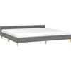 vidaXL Bedframe zonder matras stof donkergrijs 200x200 cm
