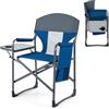 SOARS Sedia da Campeggio Pieghevole con Tavolino e Tasche (Blu) | Sedia Regista Portatile con Portabicchieri e Rete Traspirante, in Metallo, per Pesca e Picnic, da Giardino e Spiaggia, Max 18