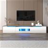 Soweiz Mobile TV lucido con luce LED cangiante 180 x 35 x 30 cm (colore bianco e legno)