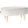Beliani Panca imbottita per corridoio con contenitore Panca da letto gambe in legno bianco sporco