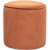 Miliboo Pouf rotondo in velluto a coste terra bruciata D40 cm Paul