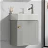 Merax Lavabo con lavabo, mobile da bagno, lavabo con mobiletto da 46 cm di larghezza, mobiletto da appendere, piccolo mobile da bagno, grigio, 46 x 26 x 56 cm