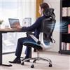 COMHOMA Sedia da ufficio ergonomica con rete, poggiatesta 2D, braccioli 4D, schienale alto con inclinazione e blocco (90-125°), seduta extra larga, portata 200 kg, colore nero