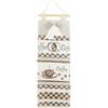 HOME ZEN HOUSEHOLD LINEN Organizer da Parete con 3 Tasche in Poliestere e Lino, Portaoggetti Decorativo con Asta in Legno e Corda per Casa e Ufficio (Dis 2)