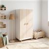[en.casa] Armadio per Cameretta a 2 Ante 126x60x41 cm Effetto Rovere | Guardaroba, Barra Asta Vano Appendiabiti, con Piedini, a Misura di Bambini, Camera da Letto