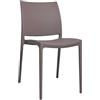 OKAFFAREFATTO MADDALONI Sedia da sala da pranzo Altea in plastica modello comfort (grigio tortora)