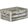 milani home - set 3 cassette in legno industrial, grigio, contenitori decorativi multiuso, 3 misure, 41 x 29 x 17 cm