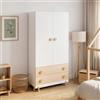 [en.casa] Armadio per Cameretta a 2 Ante 156x80x41 cm Effetto Rovere