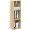 SKTQYQO Mobiletto Bagno Rovere Sonoma 20x16x62,5 cm | Legno ingegnerizzato, 2 ripiani, design a parete, per bagni piccoli